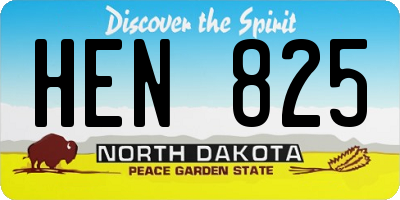 ND license plate HEN825
