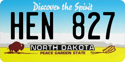 ND license plate HEN827