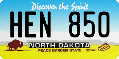 ND license plate HEN850