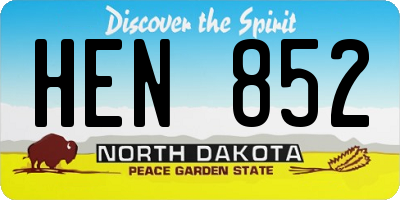 ND license plate HEN852