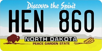 ND license plate HEN860