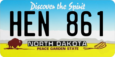 ND license plate HEN861