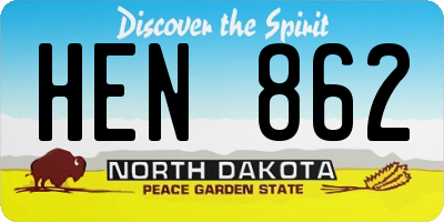 ND license plate HEN862