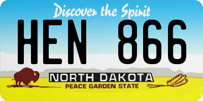 ND license plate HEN866