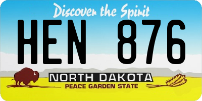 ND license plate HEN876