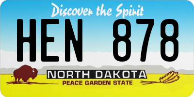ND license plate HEN878