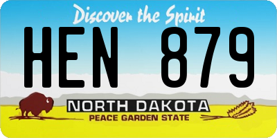 ND license plate HEN879