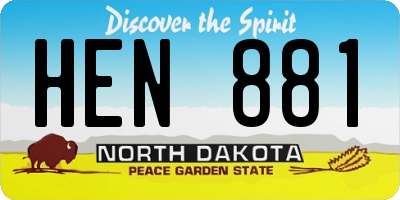 ND license plate HEN881