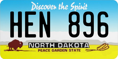 ND license plate HEN896