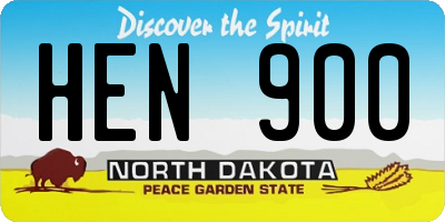 ND license plate HEN900
