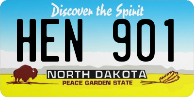 ND license plate HEN901
