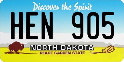 ND license plate HEN905