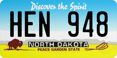 ND license plate HEN948