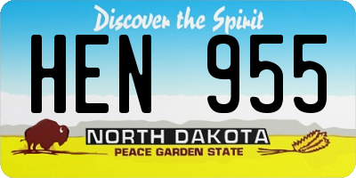 ND license plate HEN955