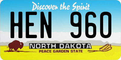 ND license plate HEN960