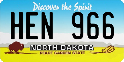 ND license plate HEN966