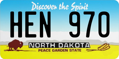ND license plate HEN970