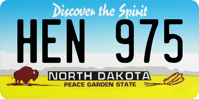 ND license plate HEN975