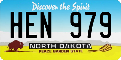 ND license plate HEN979