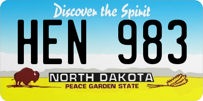 ND license plate HEN983