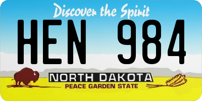 ND license plate HEN984