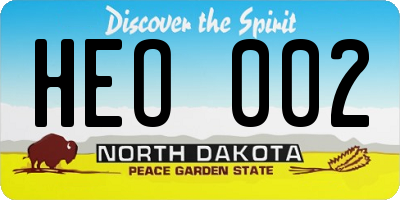 ND license plate HEO002
