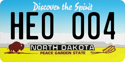 ND license plate HEO004