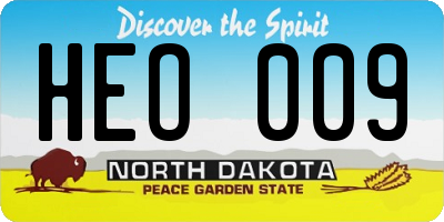 ND license plate HEO009