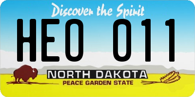 ND license plate HEO011