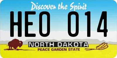 ND license plate HEO014
