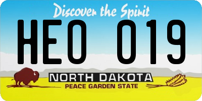 ND license plate HEO019