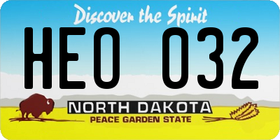 ND license plate HEO032