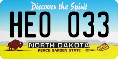 ND license plate HEO033