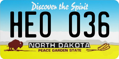 ND license plate HEO036
