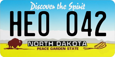 ND license plate HEO042