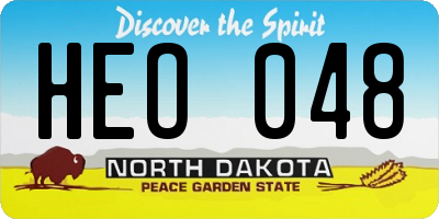 ND license plate HEO048