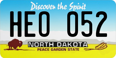 ND license plate HEO052