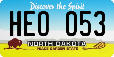 ND license plate HEO053