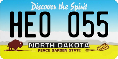 ND license plate HEO055