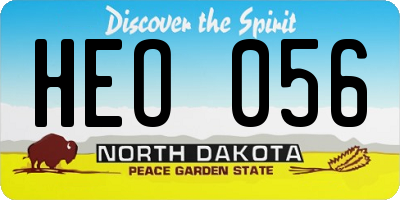 ND license plate HEO056
