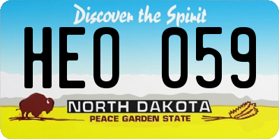 ND license plate HEO059