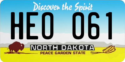 ND license plate HEO061