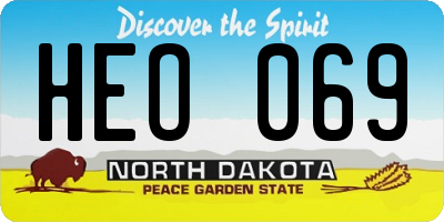 ND license plate HEO069