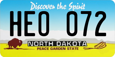 ND license plate HEO072