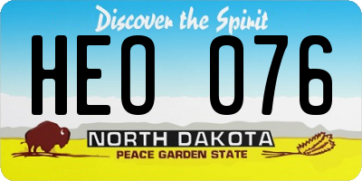 ND license plate HEO076