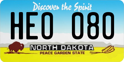 ND license plate HEO080