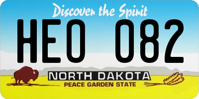 ND license plate HEO082