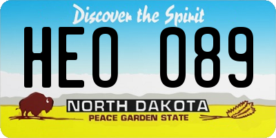 ND license plate HEO089