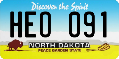 ND license plate HEO091