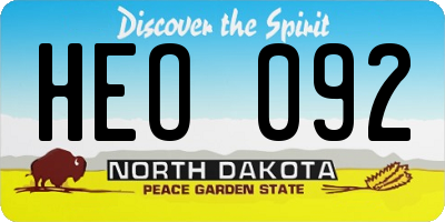 ND license plate HEO092